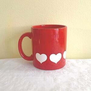 Mug Cup Coffee Tea Vtg Hearts Waechtersbach W Germany Red White Valenetine